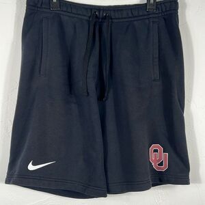 🔥🏈 Vintage NIKE OKLAHOMA SOONERS Fleece Cotton Gym Shorts Sz LARGE - PERFECT